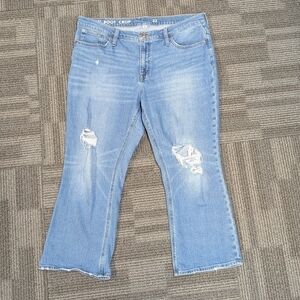 Sz14/32 J.Crew Demi Bootcut Crop Distressed Denim